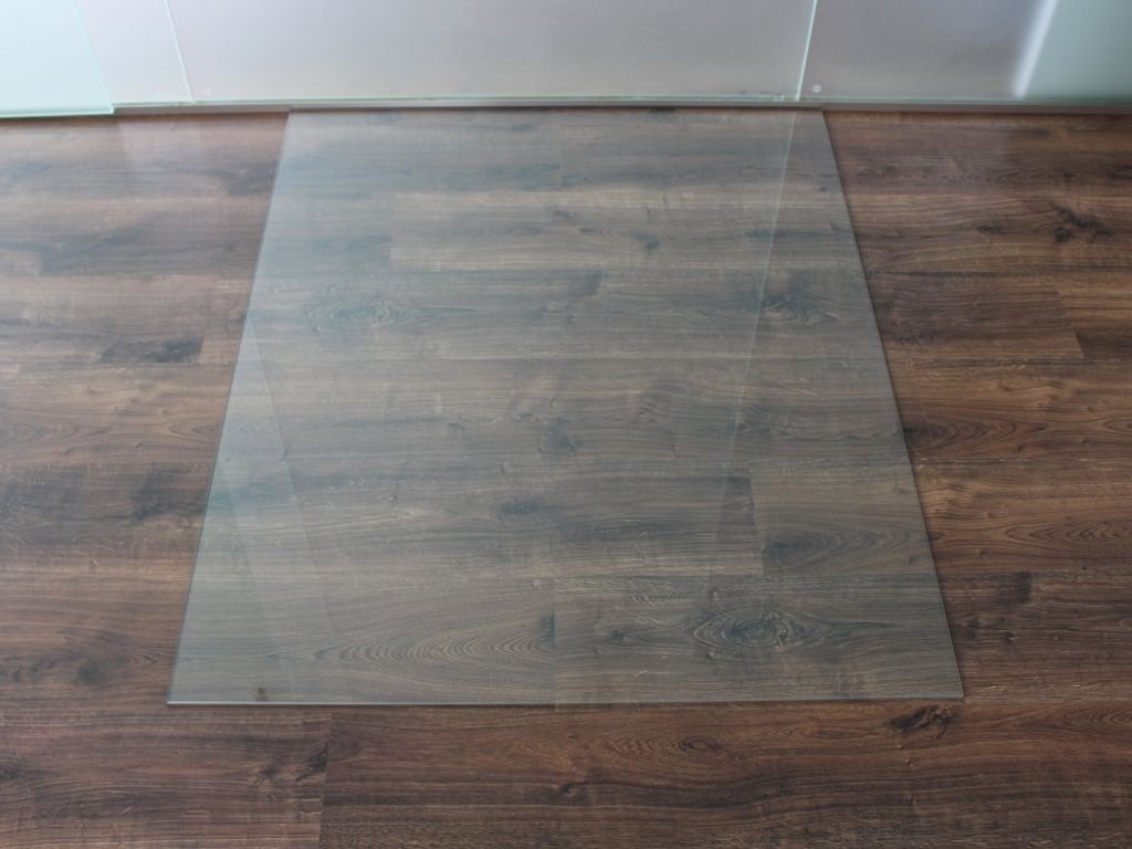 Rechteck 90x70cm - Funkenschutzplatte Kaminbodenplatte Glasplatte - inkl. Dichtlippe