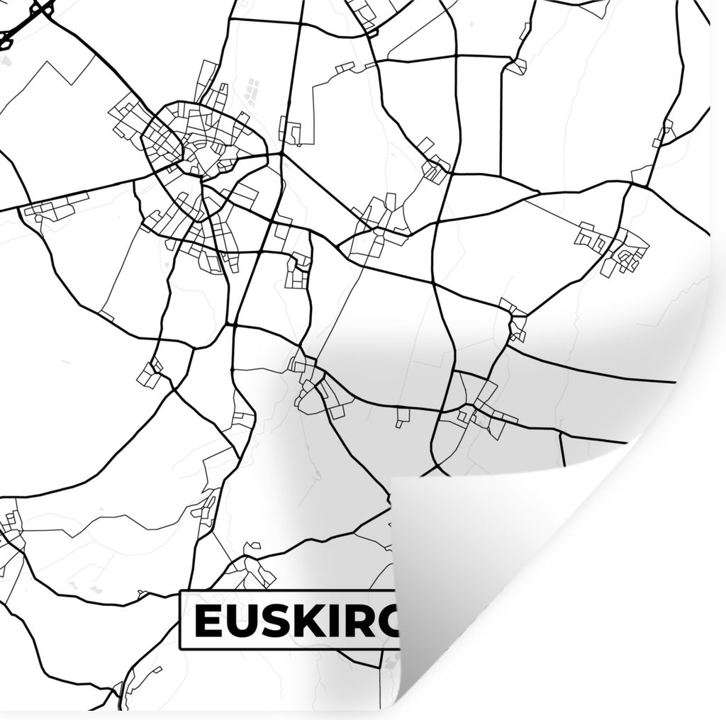 MuchoWow Wandtattoo Wandsticker Wandaufkleber Karte - Euskirchen - Stadtplan 50x50 cm Selbstklebend und Repositionierbar - Selbstklebend - Fotota...