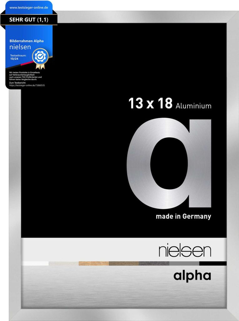 nielsen Aluminium Bilderrahmen Alpha, 13x18 cm, Silber Produktbild 