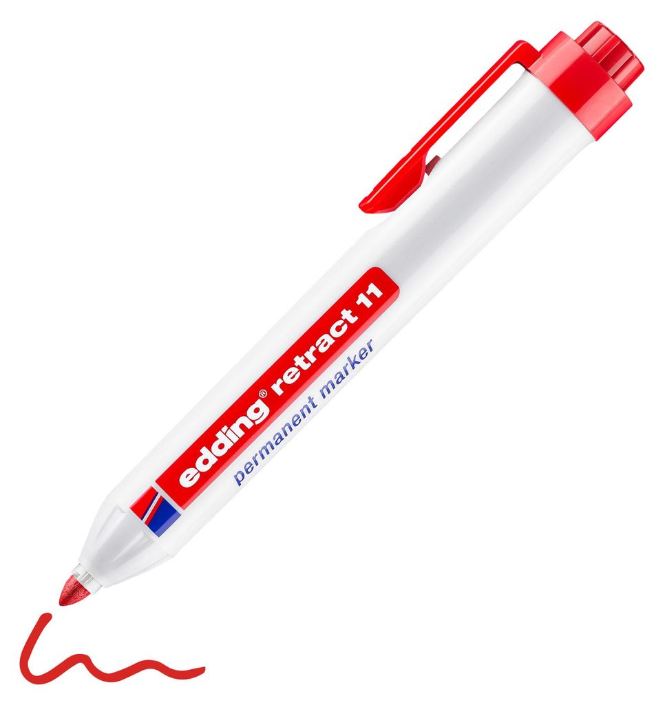 Edding Retract 11 Permanent Marker Red (10), Rot