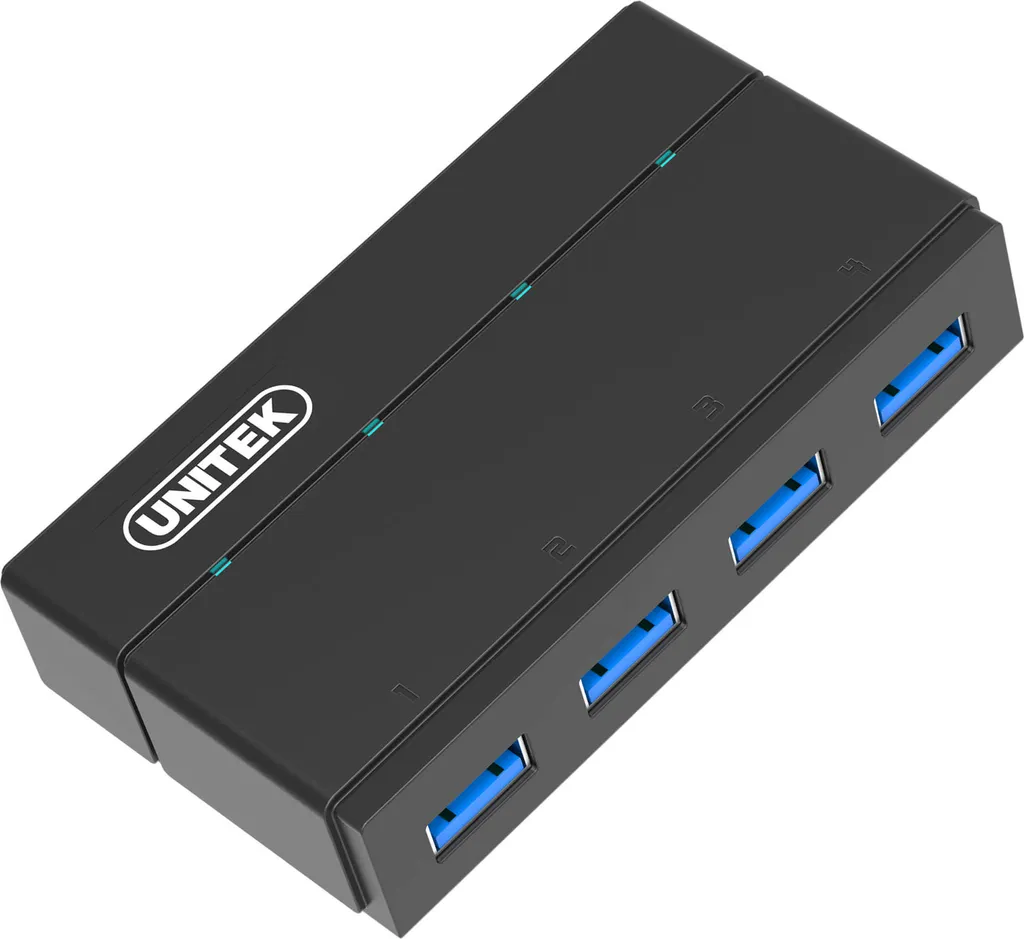 Extension 4 Ports USB 3.1 UNITEK avec Chargeur pour Télétravail Efficace