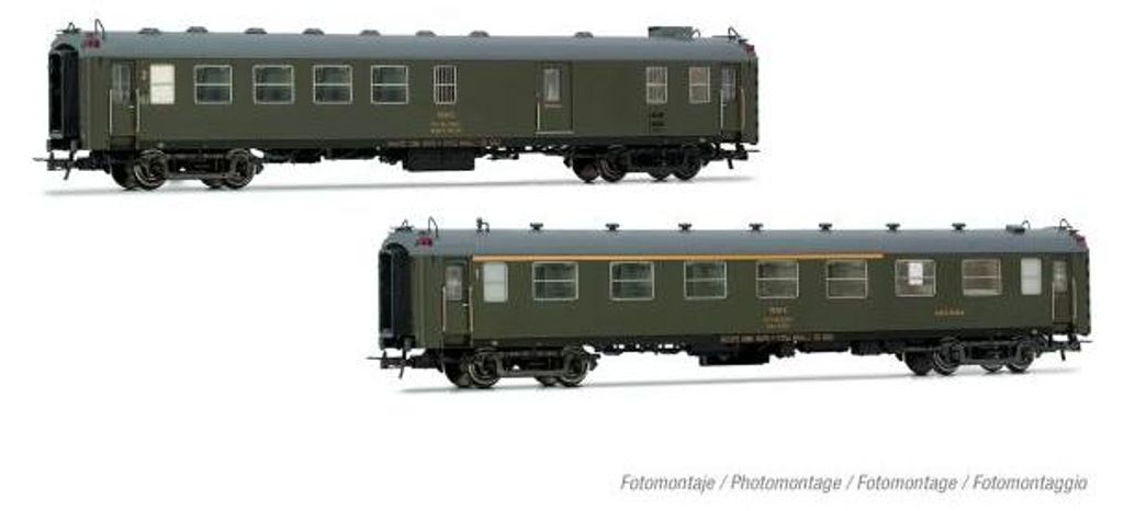 Electrotren 2-tlg. Set Reisezugwagen 5000, 1 x BBD4 Gepäckwagen + 1 x AAR Barwag