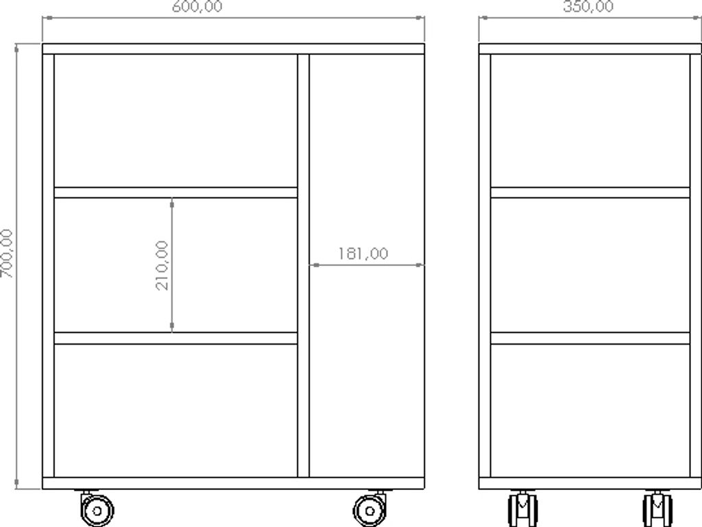 Brüder-Möbel | Stolik pod drukarkę na kółkach, 60x70x35 cm Zdjęcie produktu 3