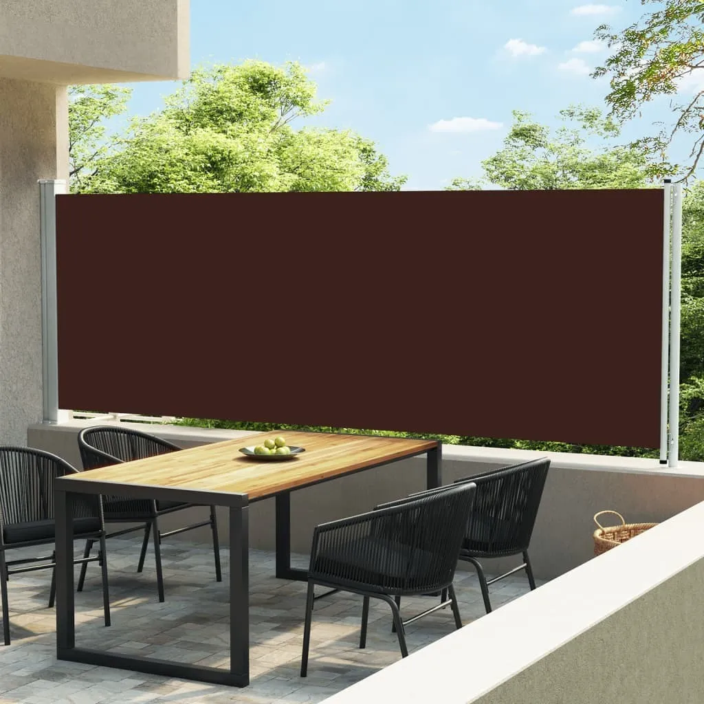 The Living Store Tenda laterale estensibile 600x160 cm Marrone