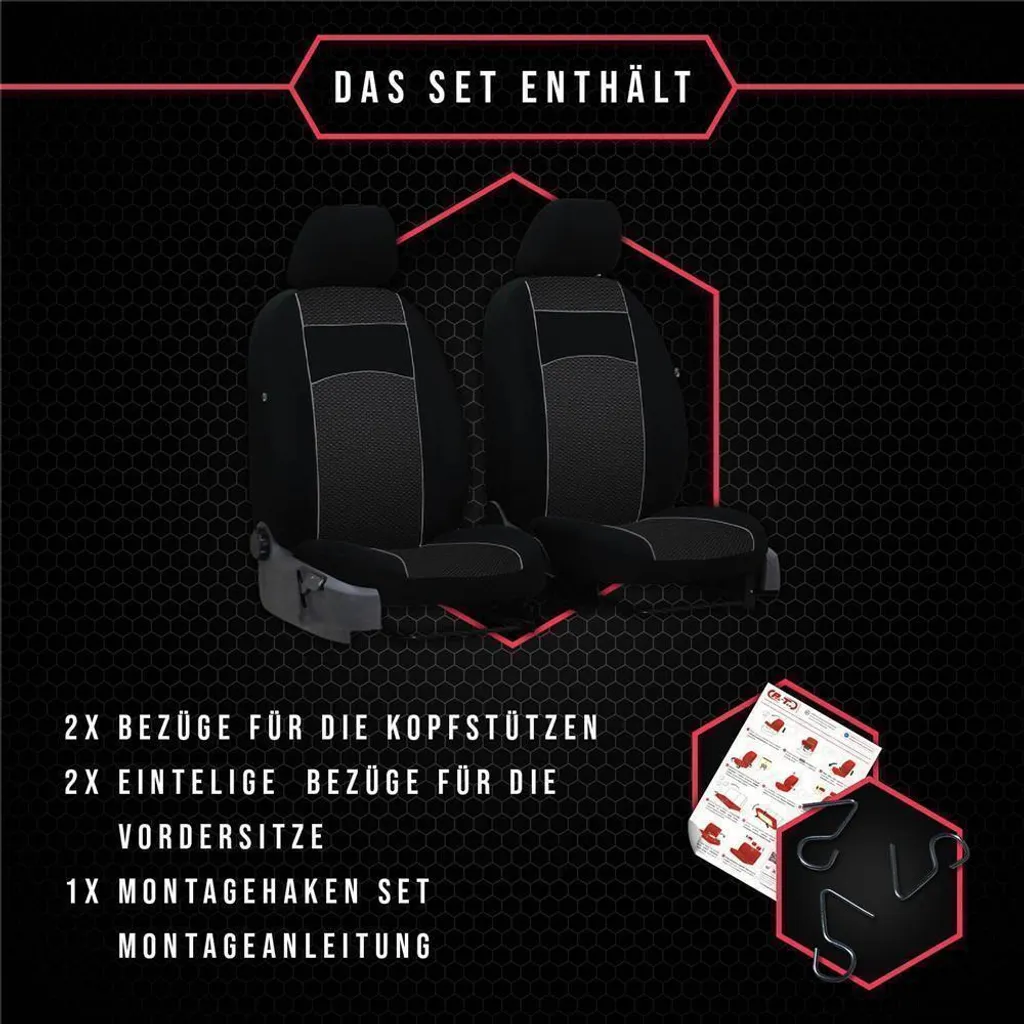 Coprisedili universali per Volkswagen T4 1+1 BUS Transporter - 8