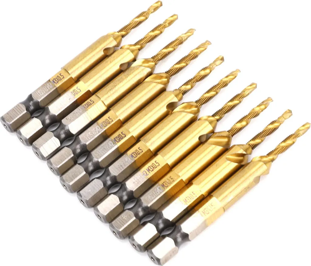 Set de perçage et taraudage rapide pour métal avec embout hexagonal