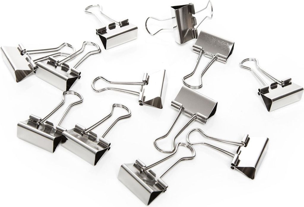 12 Metallklammern silber 2,5 cm - kleine Foldback Klammern Dekoklammern aus Metall