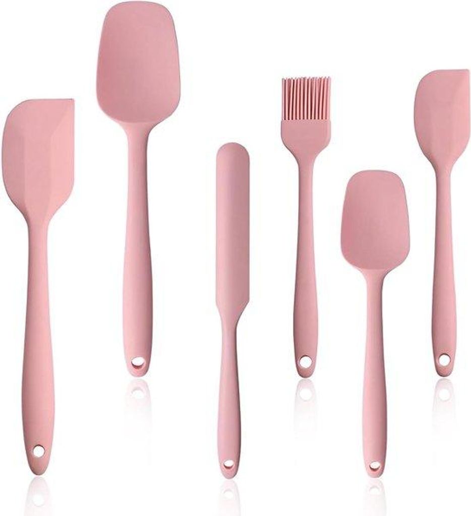 Silikon-Spatel-Set - Set van 6 hittebeständige silikon spatels für die Küche: Teigreiber, kleiner Format und Bürste - Geeignet für Pizza, Pfan...