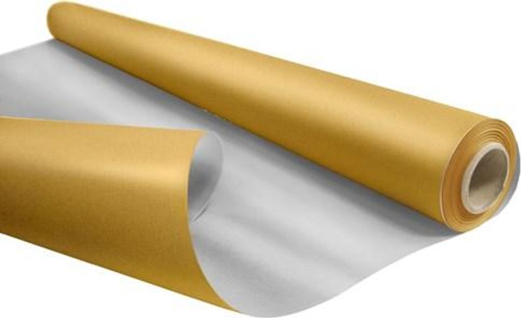 Dekoratives Geschenkpapier KRAFT DUO Silber-Gold 69 cm/25 m