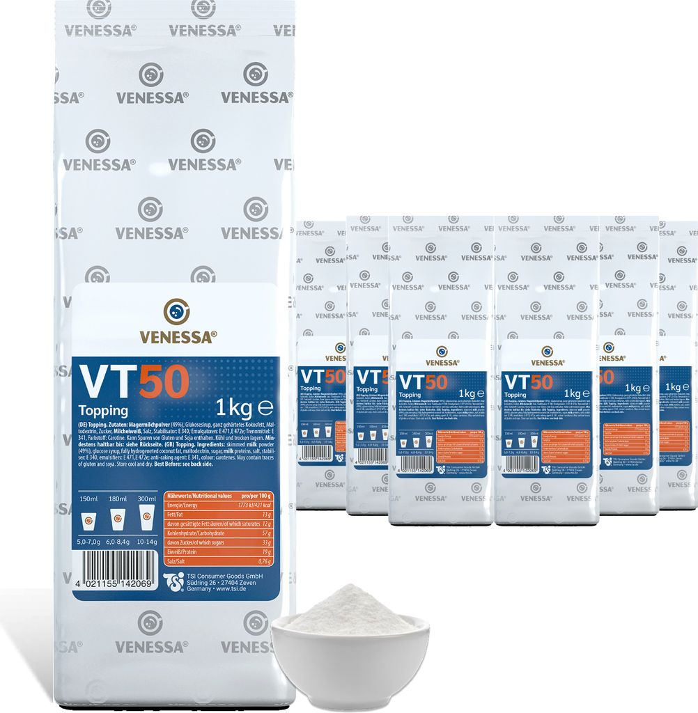 VENESSA VT 50 Kaffee Topping 10 x 1kg Magermilchpulver 50% Produktbild 