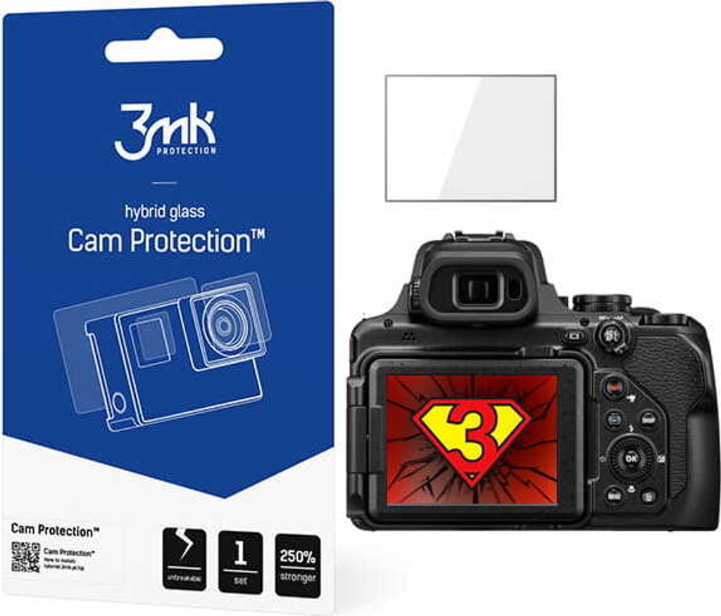 3mk Display Hybridglas Cam Protection für Nikon Coolpix P1000 transparent 0,16mm