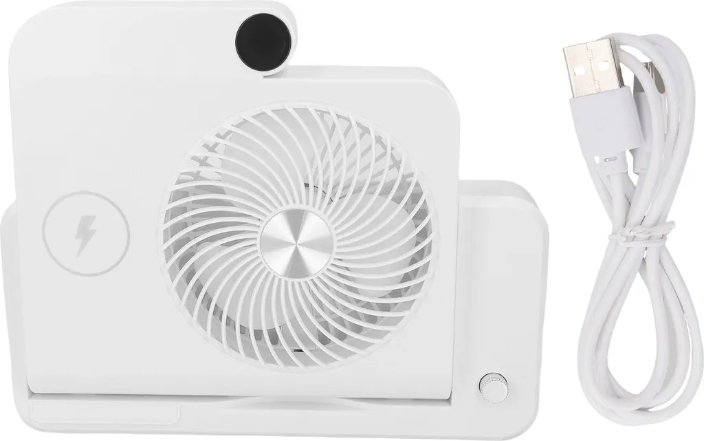 Ventilateur de Bureau Pliant pour Télétravail avec Chargeur de Mobile