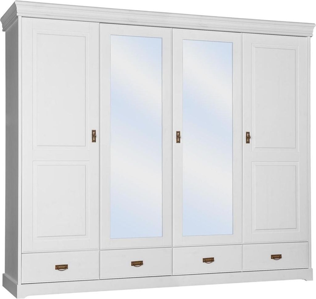 Kleiderschrank Landhaus Stil Regal Schrank Kleider Schränke Holz Möbel Weiss