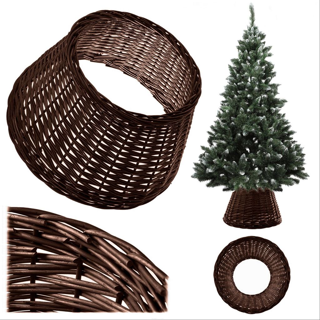 KADAX Weihnachtsbaumrock aus natürlicher Flechtweide, handgefertigte Abdeckung für Christbaumständer, Hülle für Weihnachtsbaumständer, Weihna...