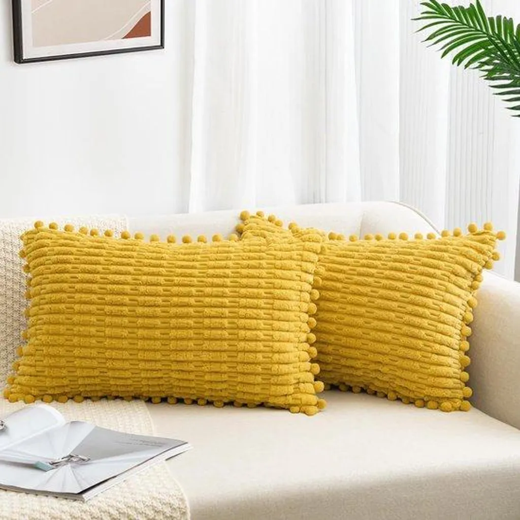 Housses de coussin 30x50 velours côtelé pour un canapé plus doux et moderne