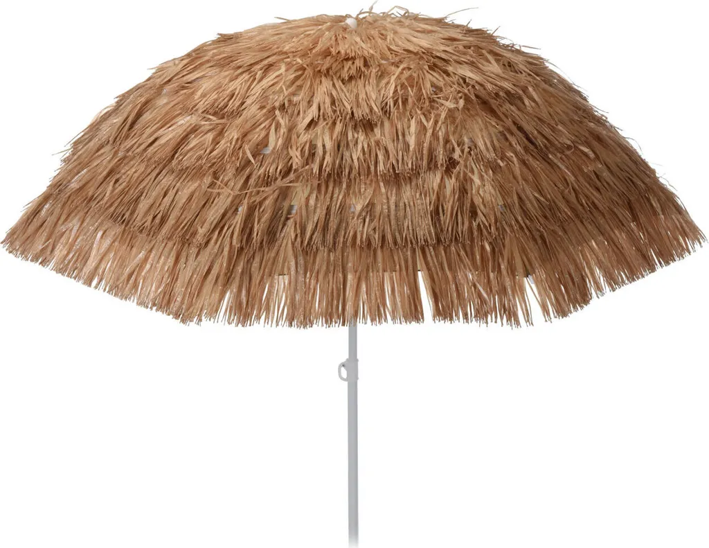 Parasol de plage Hawaii marron de 155 cm style paillote exotique chic