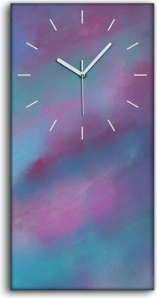 Wandbild Leinwand Bilder mit Uhr Geräuschlos 30x60 Malerei Abstrakte Kunst - weiße Hände