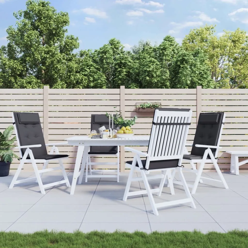 Koll Living Cuscini Da Giardino Impermeabili 4 Pezzi 57x33x5 Cm Antracite - Set Salvaspazio Per Esterno