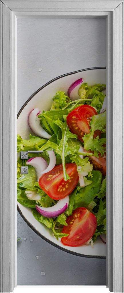 Tür Selbstklebende 70x210 cm Türfolie Türtapete Klebefolie - Grün vegan Salat