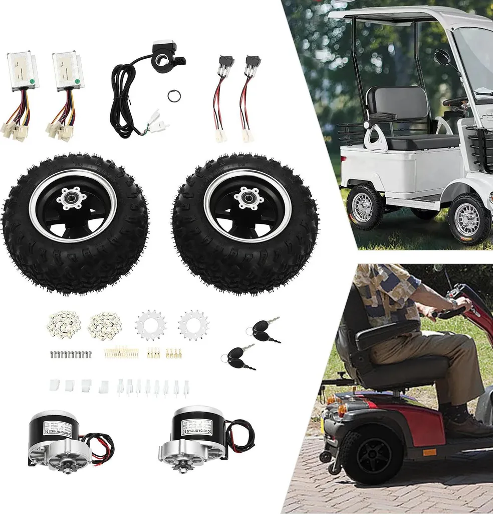 Kit conversion chariot électrique 24V 250W roue 10 pouces rouge