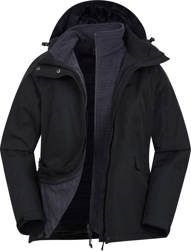 Mountain Warehouse - "Thunderstorm II" Jacke, wasserfest 3 in 1 für Damen MW1467 (32 DE) (Schwarz)