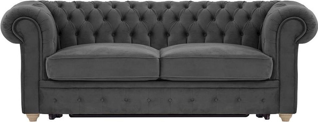 3-Sitzer Chesterfield Max Borneo Schlafsofa-Velluto 19-wax black