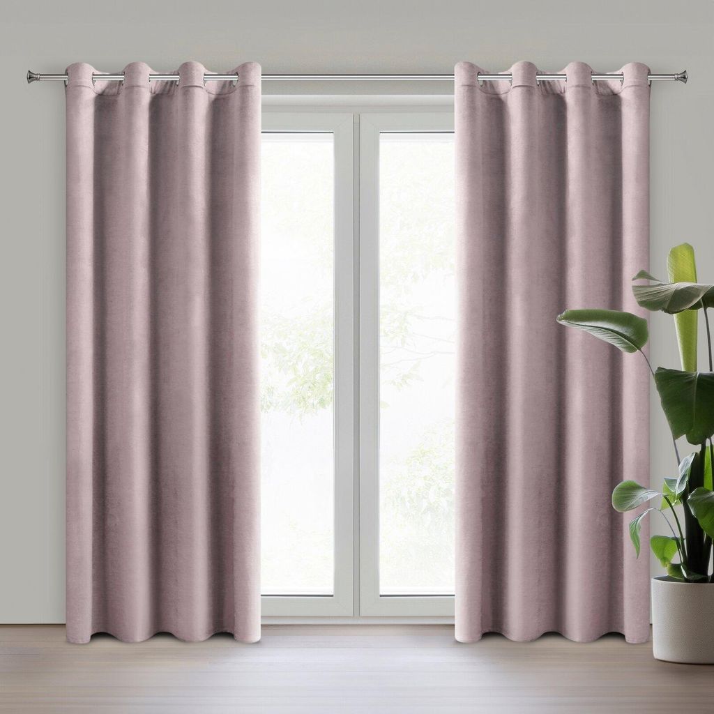Vorhang Verdunklungsgardine mit Ösen 140x250 cm  Puderrosa Produktbild 