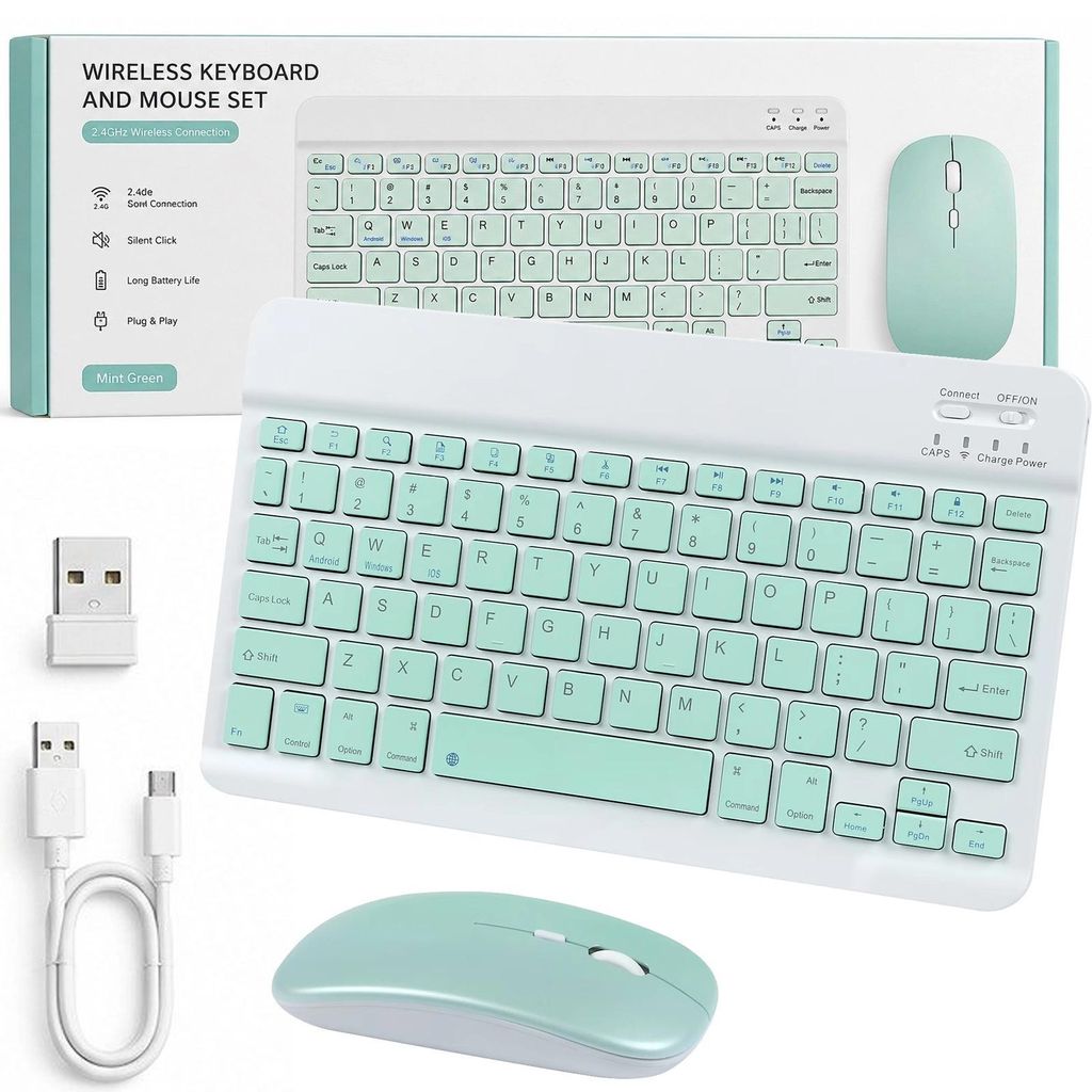 KLAWIATURA + MYSZ bezprzewodowy zestaw slim Bluetooth mini Zdjęcie produktu 