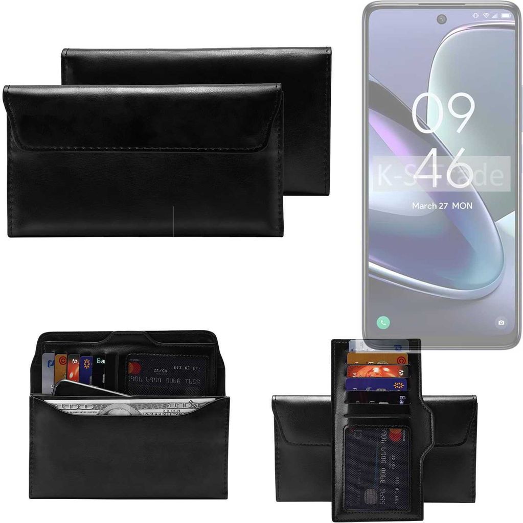 K-S-Trade Handy Hülle kompatibel mit TCL 50 5G Schutz Hülle Tasche Schutz Case Handytasche Kunstleder schwarz, 1x