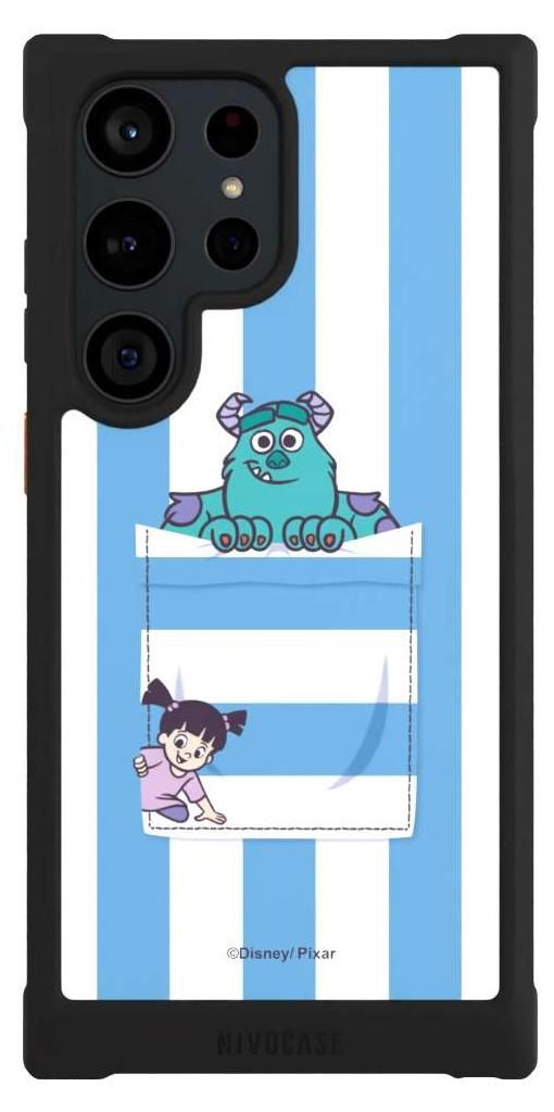 NIVOCASE Hülle für Samsung Galaxy S23 Ultra Stoßfeste Handyhülle NIVOmax Case Schwarz Disney Pixar Fanartikel Die Monster AG