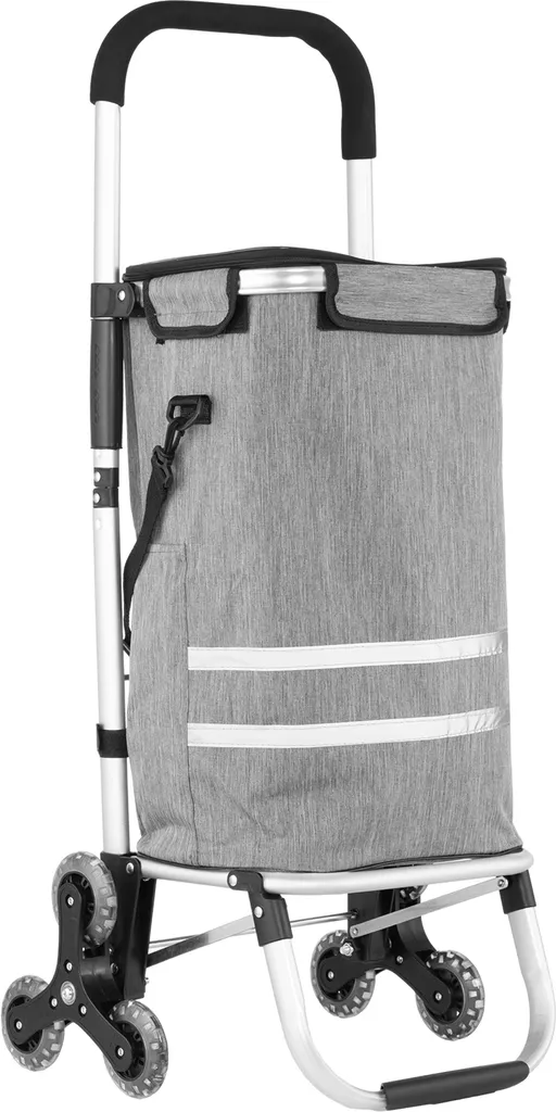 Trolley Spesa MONZANA 3in1 - Alluminio, 56L, 50kg, 6 Ruote Saliscale