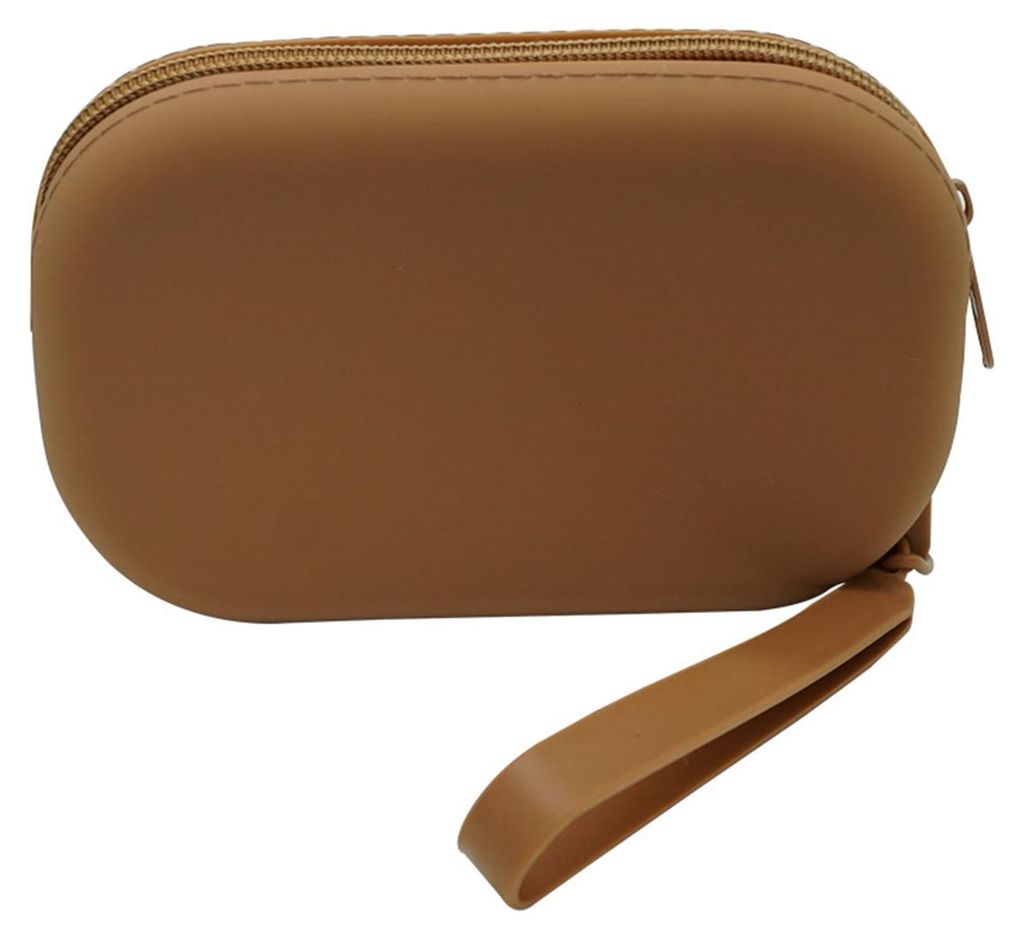 Ovale Silikon-Kosmetiktasche, wasserdicht, tragbar, mit Reißverschluss, ideal für Reiseutensilien wie Kosmetikartikel, Lippenstifte, Schlüssel u...