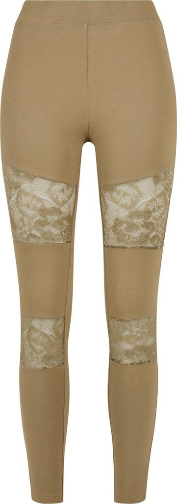 Urban Classics Ladies - Laces Inset Leggings khaki - XL