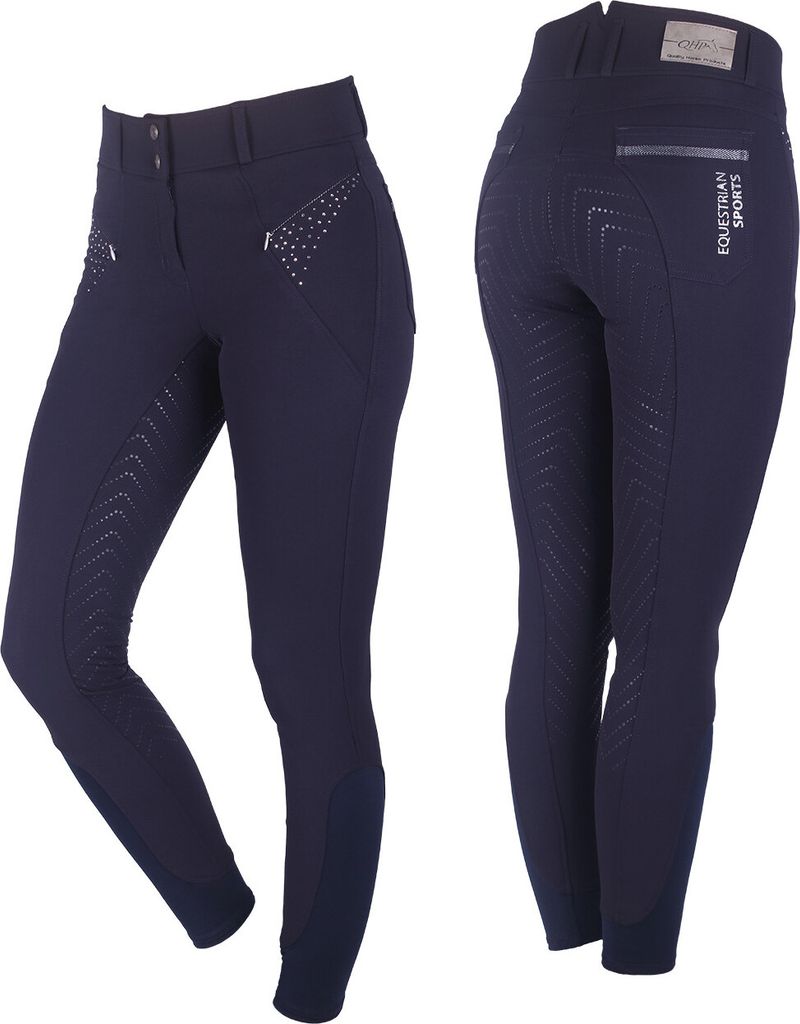 QHP Reithose Lott vollbesatz Navy, Größe:42
