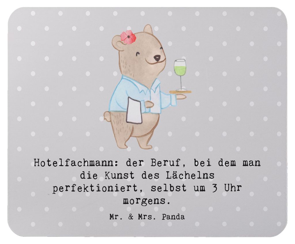 Mr. & Mrs. Panda Mousepad Hotelfachmann Lächeln - Grau Produktbild 