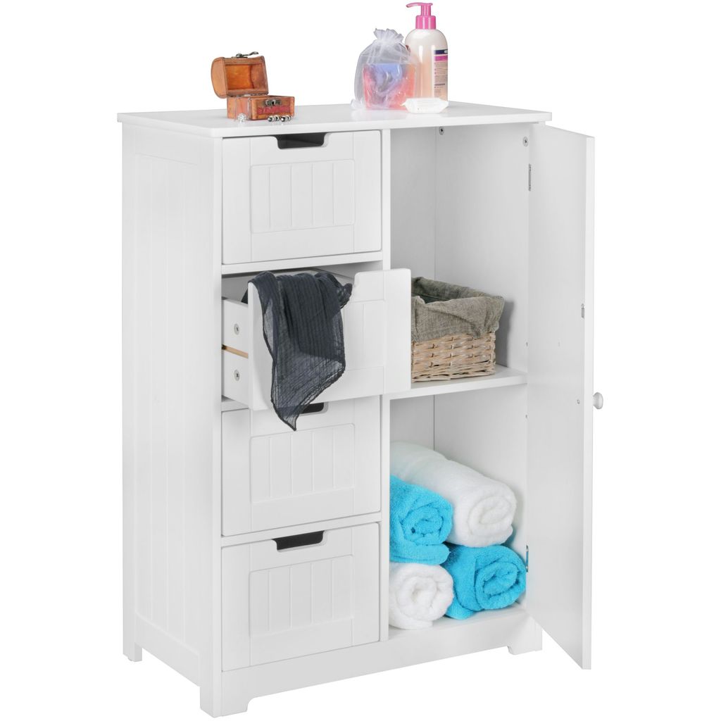 WOHNLING Badschrank Landhaus-Stil MDF-Holz 56 x 83 x 30 cm Produktbild 