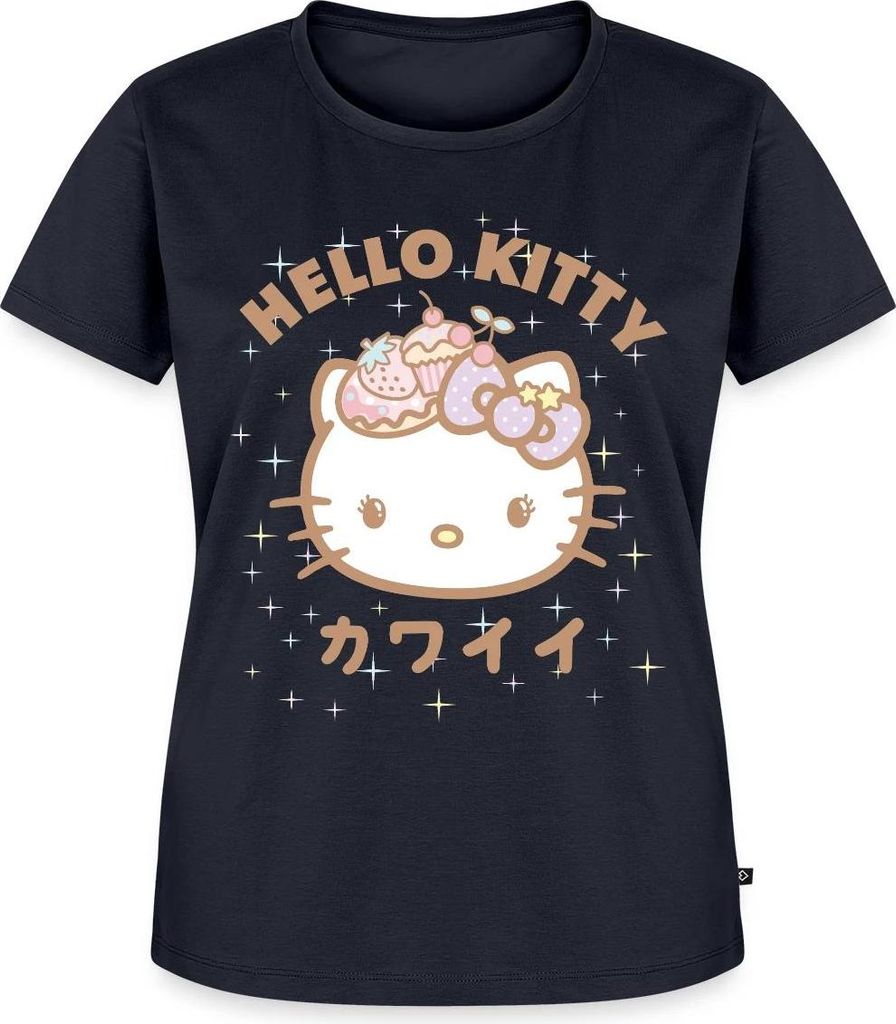 Spreadshirt Hello Kitty Kawaii Stil Frauen Premium T-Shirt, 4XL, Navy