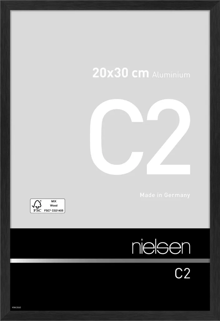Cornice Nielsen C2 Nera Opaca 20x30 - Eleganza Minimalista in Alluminio