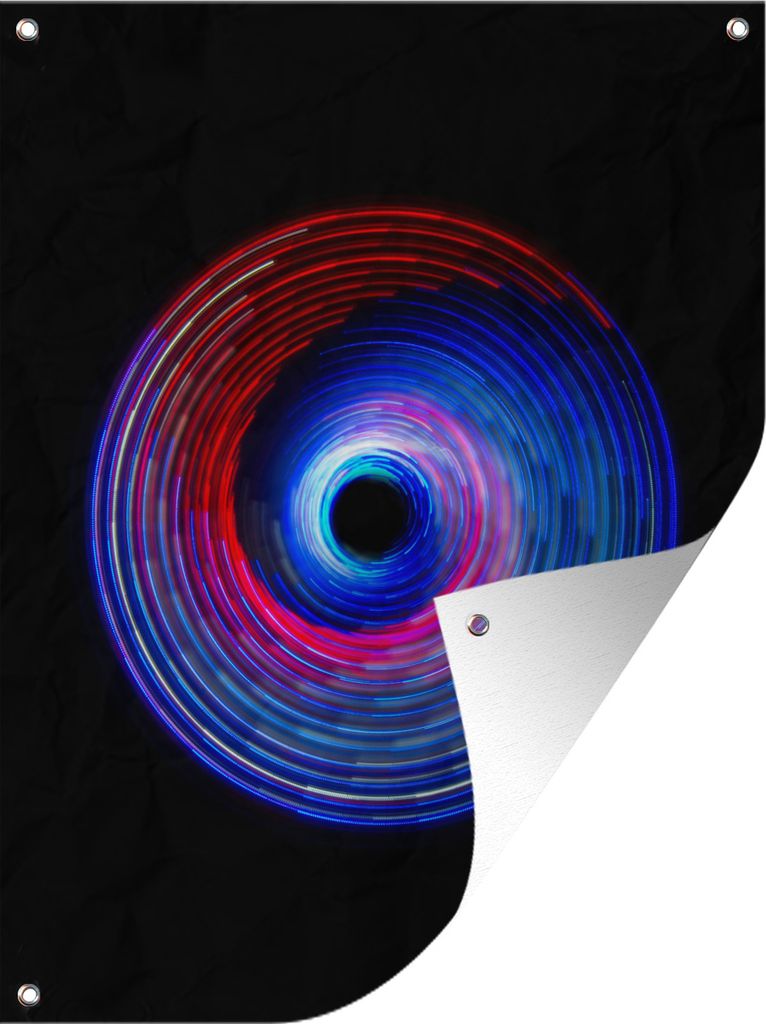MuchoWow 60x80 cm Outdoor-Poster Gartendeko Sichtschutz Garten Poster für den Garten LED-Streifen bilden das Yin- und Yang-Symbol