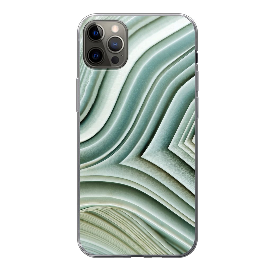 MuchoWow Handyhülle Schutzhülle Hülle für iPhone 13 Pro Max Naturstein - Abstrakt - Grau Silikon Softcase Handy Hülle - Mobiltelefon