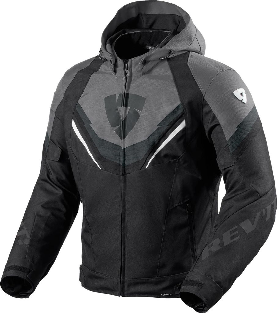 Revit Quantum 3 H2O Textiljacke Schwarz / Grau 4XL