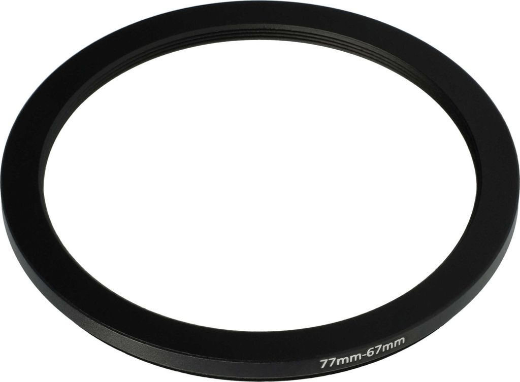 vhbw Step-Down-Ring Adapter 77 mm auf 67 mm für Kamera Objektiv - Filteradapter Metall