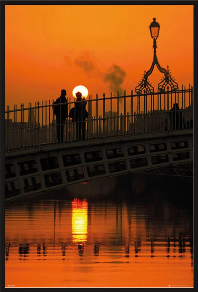 Cadre avec Affiche Dublin Halfpenny Bridge Portrait Décoration Murale Chic