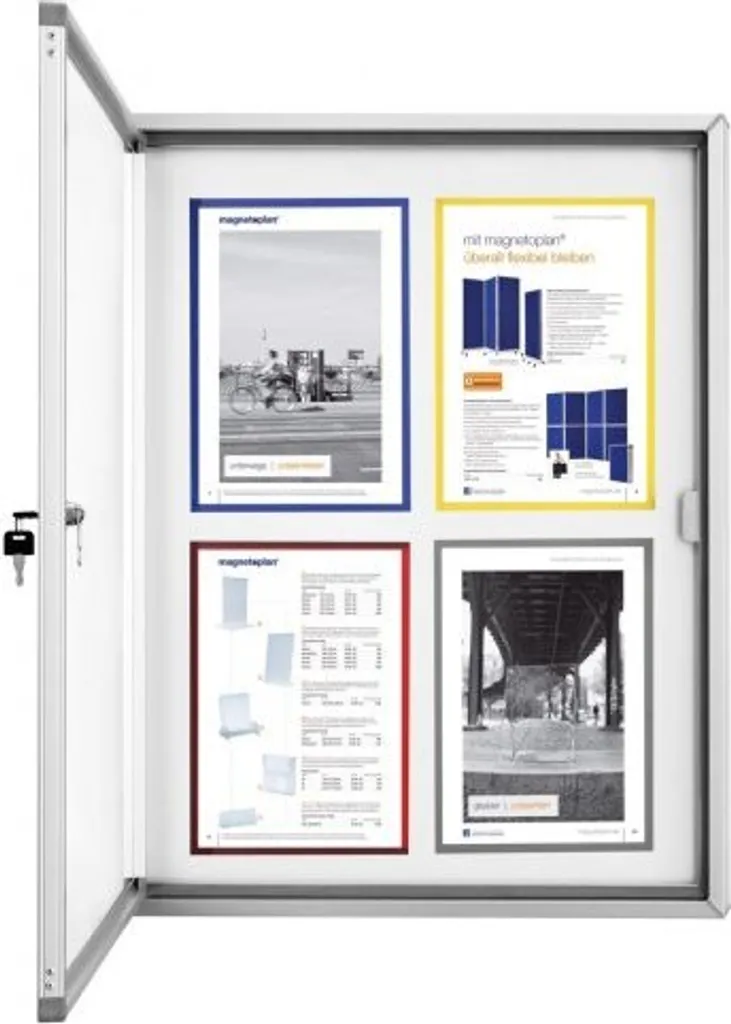Vitrine d'affichage magnétique étanche avec cadre aluminium 4 x A4 - 7