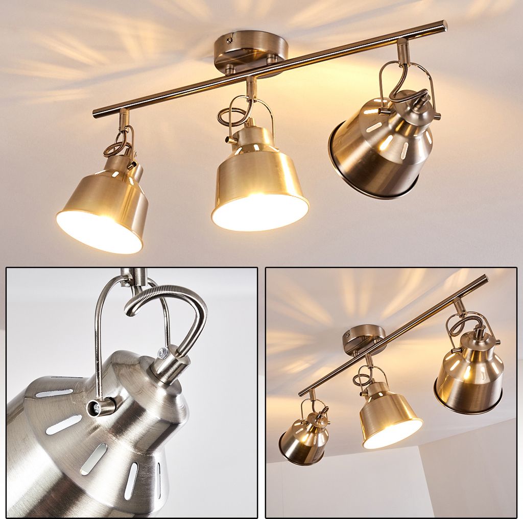 Rimini »Rimini« Deckenlampe aus Metall in Stahl gebürstet/Weiß
