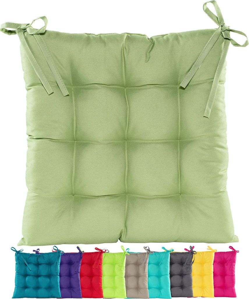 JACK Outdoor Stuhlkissen 38x38cm Lounge Kissen Auflage Wasserfest Sitzkissen Garten Lotus Effekt, Farbe:Mint