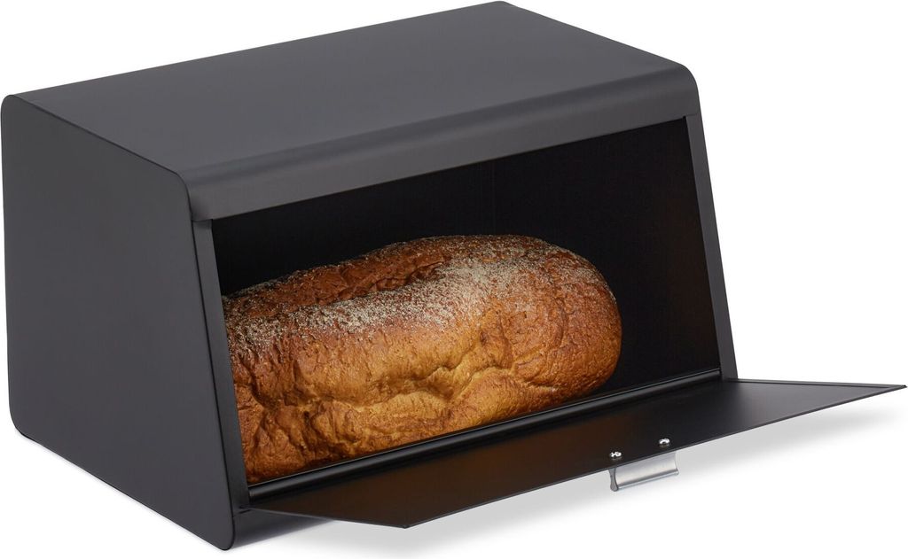 Relaxdays Brotkasten aus Edelstahl, Brot Aufbewahrungsbox, Produktbild 