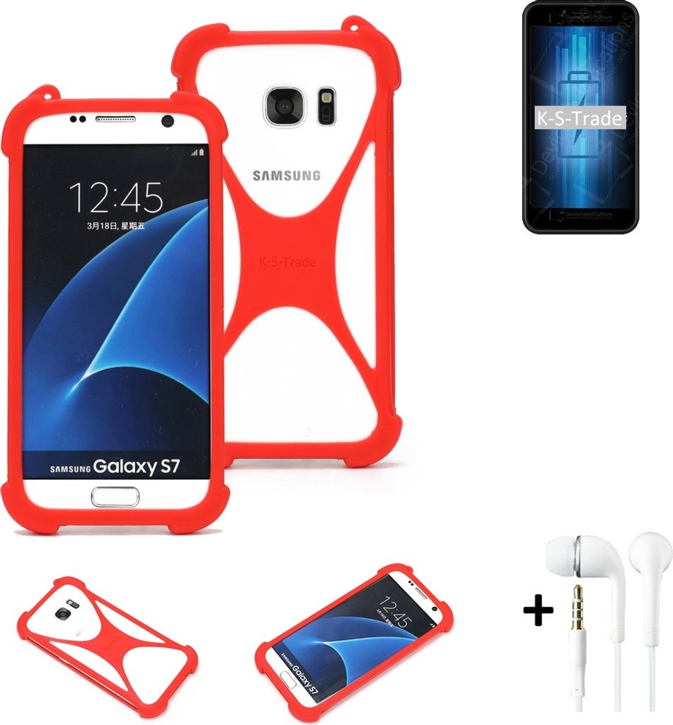 Handy-hülle + Kopfhörer kompatibel mit Energizer Ultimate U505S Schutz-hülle Bumper Silikon Schutz Hülle Cover Case Silikoncase Silikonbumper TPU