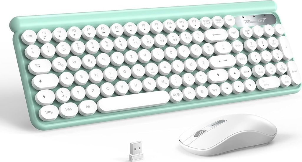 Tastatur Funktastatur mit Maus USB Grün Tastatur Bunt Maus Produktbild 