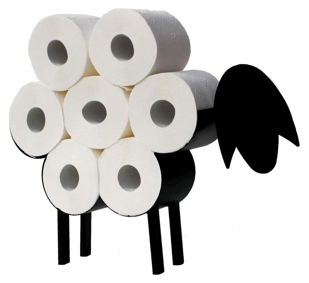 Toilettenpapierhalter Schaf aus Metall schwarz